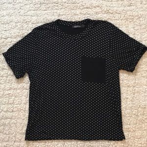 Black polka dot T